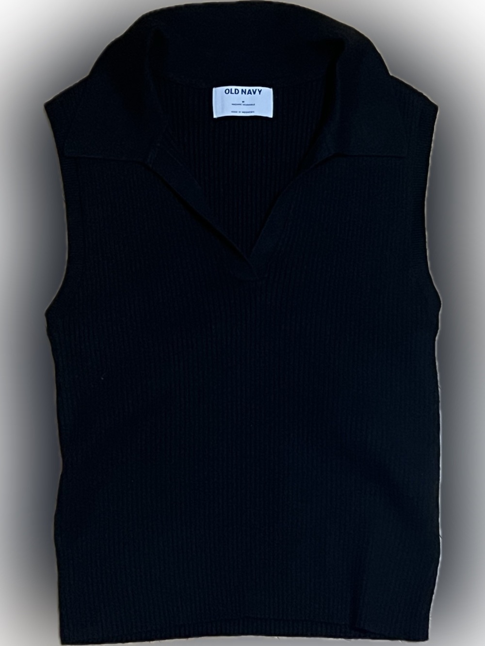 Ribbed Polo Sweater Top